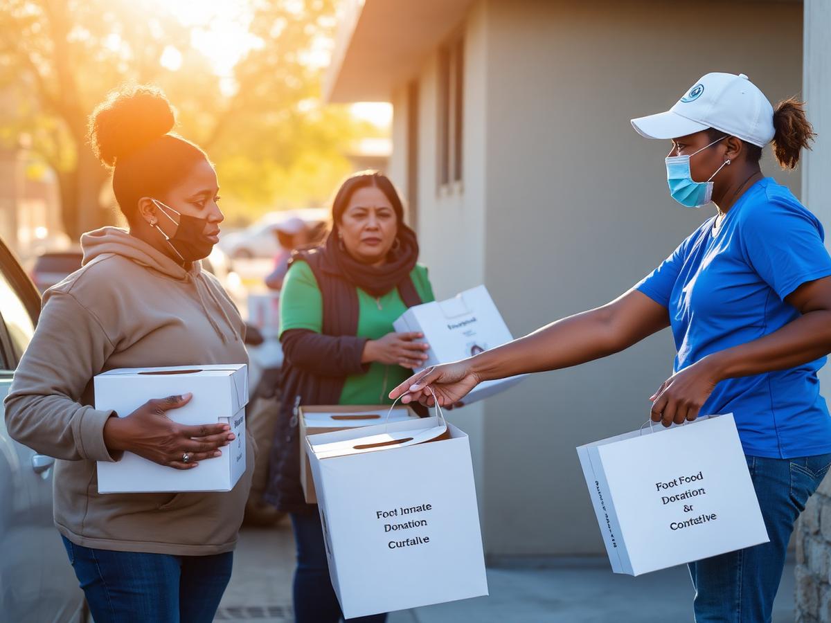 Voluntários em ação social da igreja